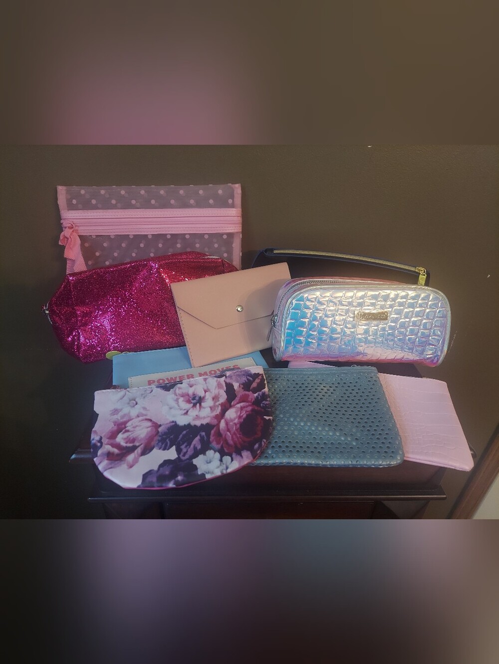 Lot of 9 Zippered Pouches
